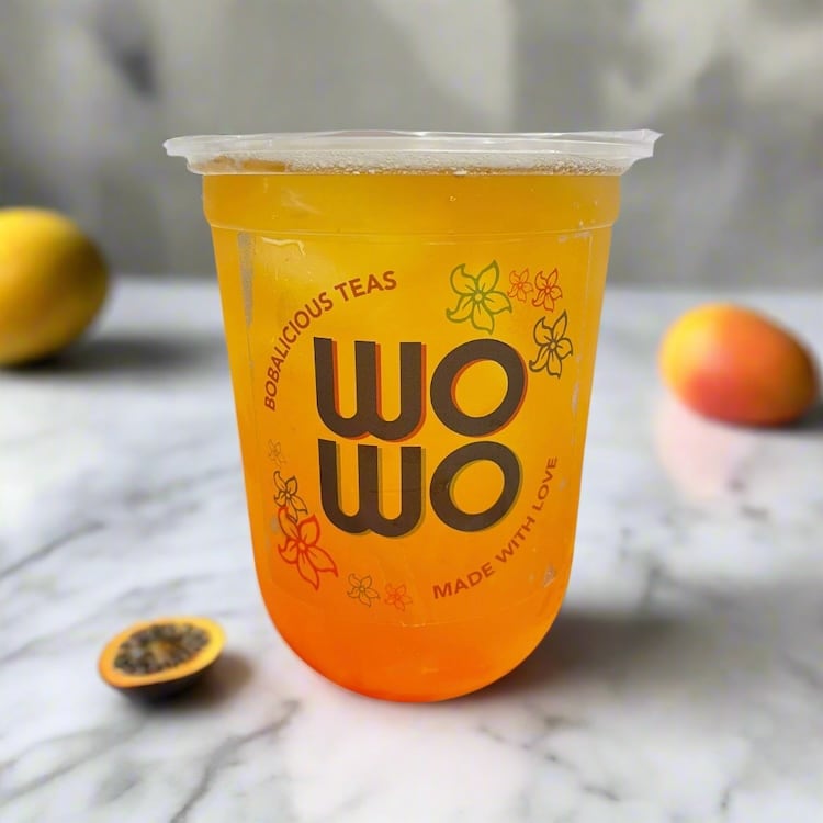 Mango passion fruit bubble tea in Nottingham