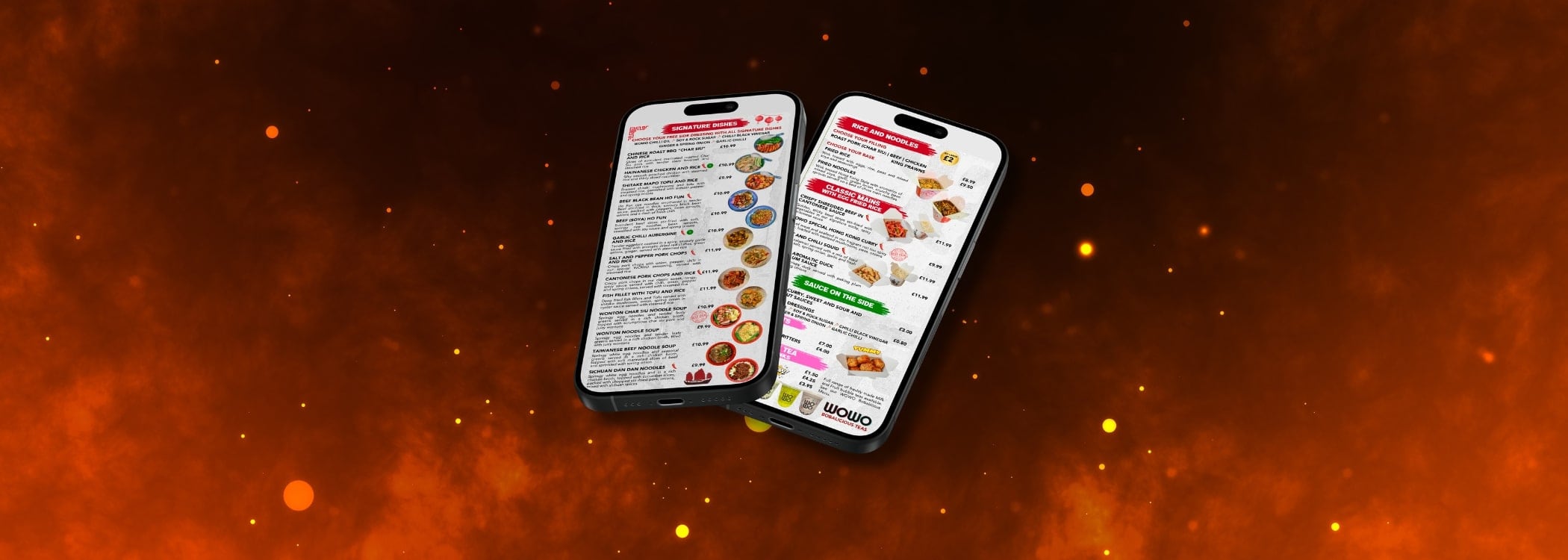 Chinese takeaway menus on phones